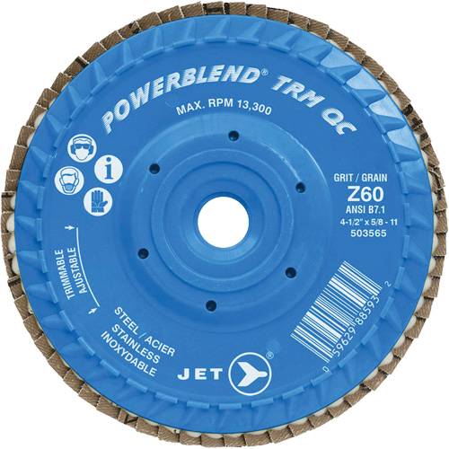 Disque &agrave; feuillets PowerBlend TRM QC ajustable, 4-1/2" x 5/8"-11, Type 27, Grain Z60, Alumine de zirconium Northern Industrial Supply Inc.