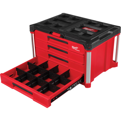 Boîte &agrave; outils avec 4 tiroirs PackOut, 16-3/10" x 22-1/5" x 14-3/10", Rouge Northern Industrial Supply Inc.