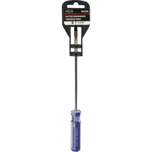 Tournevis &agrave; fente bleu transparent avec bandes, Tige de 3/16", Ronde, Prise en Plastique Northern Industrial Supply Inc.