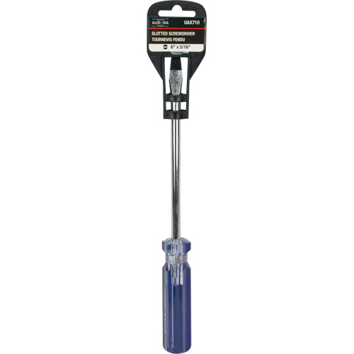 Blue Transparent Striped Slotted Screwdriver, 5/16" Tip, Round, Plastic Handle Northern Industrial Supply Inc.