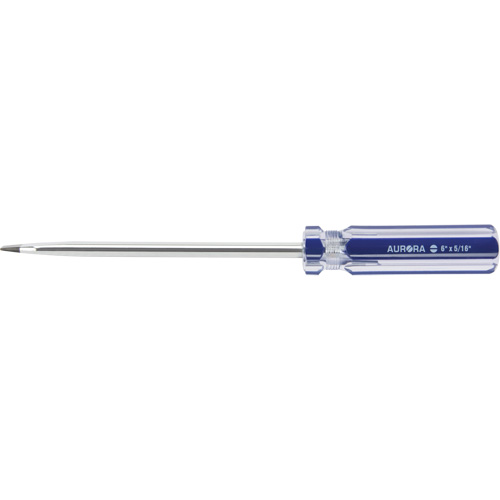 Blue Transparent Striped Slotted Screwdriver, 5/16" Tip, Round, Plastic Handle Northern Industrial Supply Inc.
