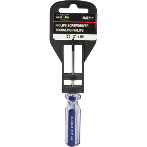 Tournevis Philips bleu transparent avec bandes, #0, Prise Plastique Northern Industrial Supply Inc.