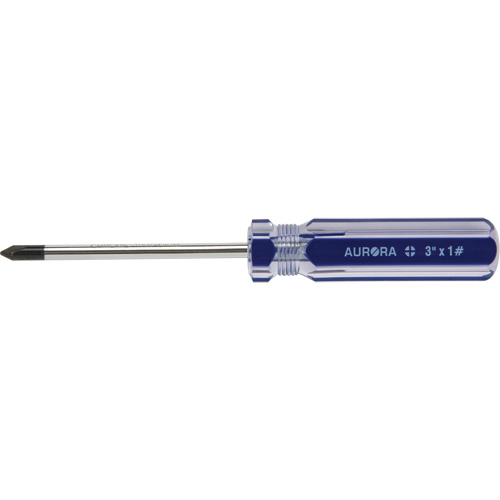 Blue Transparent Striped Philips Screwdriver, #1, Plastic Handle Northern Industrial Supply Inc.