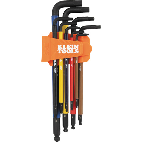 Jeu de cl&eacute; hex de style L extra longues et chromocod&eacute;es avec support, 9 mcx, Imp&eacute;rial Northern Industrial Supply Inc.