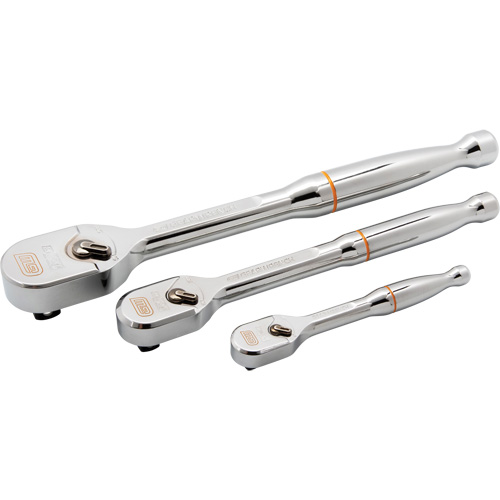 Ensemble de rochet &agrave; t&ecirc;te en goutte enti&egrave;rement polie avec prises 1/4", 3/8" & 1/2" 120XP Northern Industrial Supply Inc.