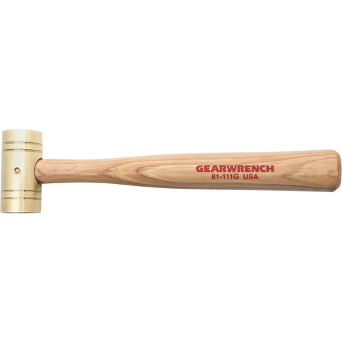Brass Hammer with Hickory Handle, 1 lbs Head Weight, 11" L Northern Industrial Supply Inc.