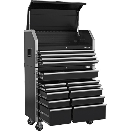 HDCC-4115 HD Series Toolbox Combo, 21-1/2" D x 44-1/5" W x 63-3/10" H, Black Northern Industrial Supply Inc.