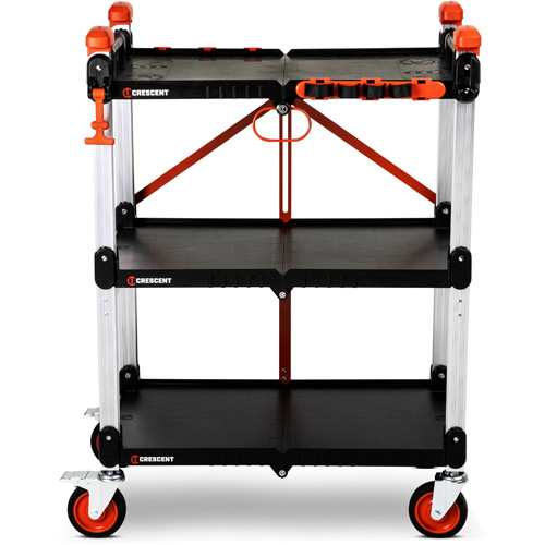 SITERUNNER 3-Shelf Folding Jobsite Cart, 30-3/5" L x 20" W x 42-1/2" H, Black Northern Industrial Supply Inc.