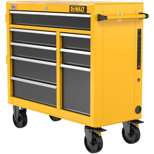 Postes de travail industriel mobile, 8 tiroirs, 40" la x Jaune Northern Industrial Supply Inc.