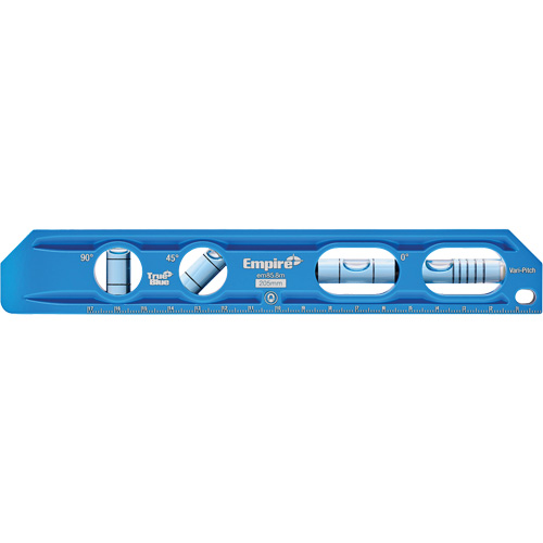 Niveau torpille moul&eacute; sous pression TRUE BLUE, 8" lo, Aluminium, 4 fioles, Magn&eacute;tique Northern Industrial Supply Inc.