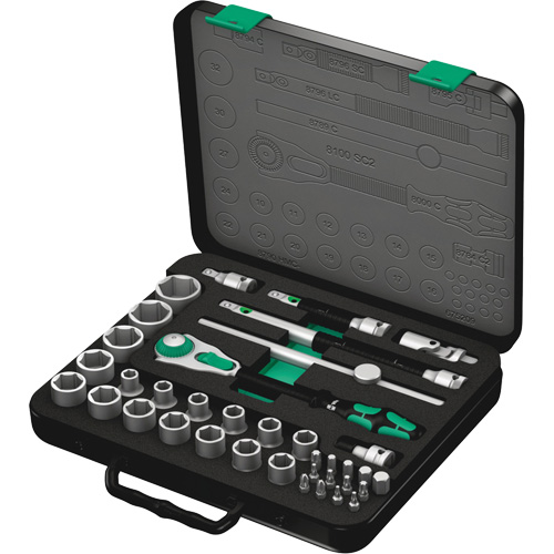 8100 SC 2 Zyklop Speed Ratchet Set, 37 Pcs, 3/8" Drive Size Northern Industrial Supply Inc.