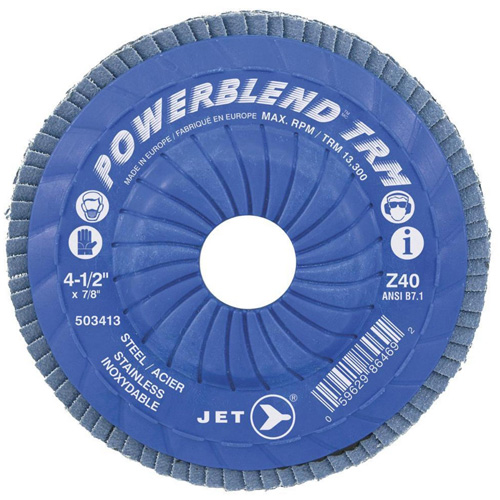 Disque &agrave; lamelles ajustables POWERBLEND TRM, 4-1/2" x 7/8", Type 29, Grain Z120, Alumine de zirconium Northern Industrial Supply Inc.