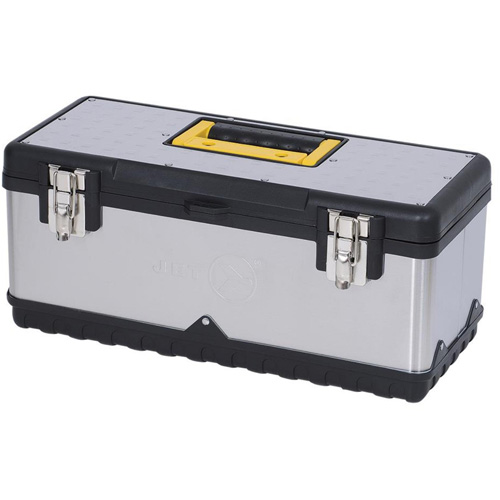 Coffre &agrave; outils portatif en acier inoxydable JPSTB-20, 9-63/100" P x 20" la x 8-7/8" h, Noir/Argent Northern Industrial Supply Inc.