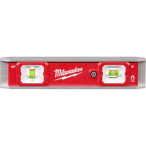 Niveau torpille &eacute;quip&eacute;e de fioles lumineuses, 9" lo, Aluminium, 2 fioles, Magn&eacute;tique Northern Industrial Supply Inc.