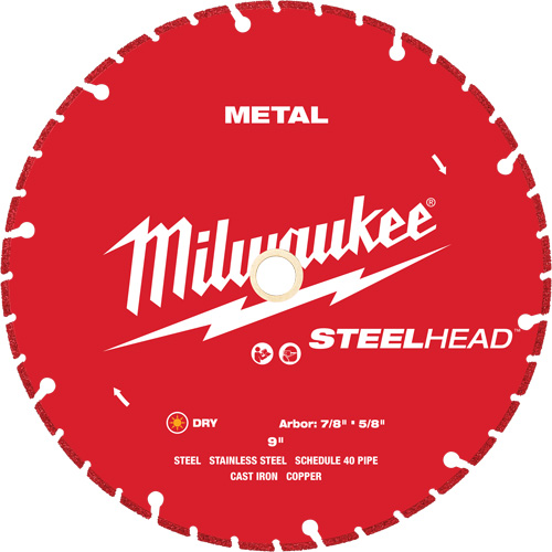 Lame de coupe diamant&eacute;e STEELHEAD, 9", Pour M&eacute;tal Northern Industrial Supply Inc.