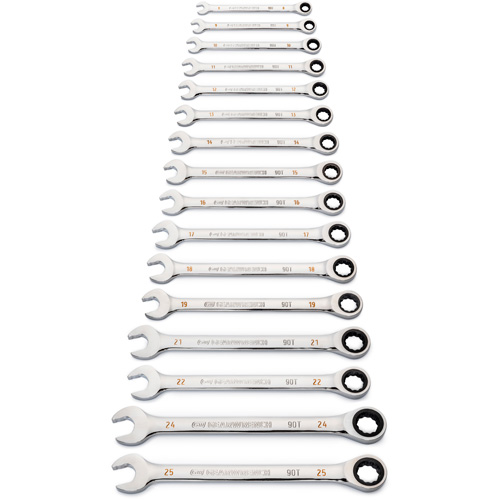 90-Tooth 12 Point Wrench Set, Ratcheting Combination, 16 Pieces, Metric Northern Industrial Supply Inc.