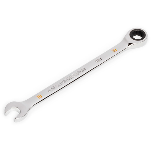 90-Tooth Ratcheting Combination Wrench, 12 Point, 10 mm, Chrome Finish Northern Industrial Supply Inc.