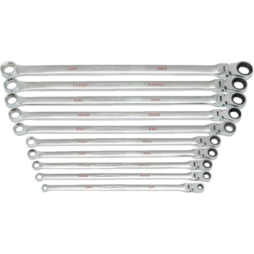 Jeu de cl&eacute;s Gearbox &agrave; t&ecirc;te flexible XL et cannelure universelle 120XP, Cl&eacute; polygonale, 10 morceaux, Imp&eacute;rial Northern Industrial Supply Inc.