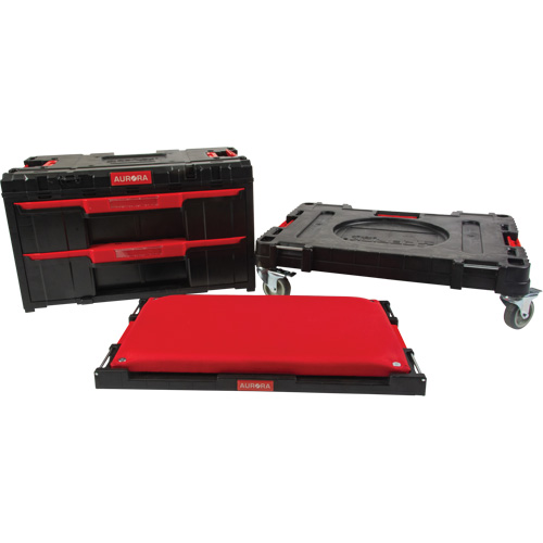 Ensemble de coffres &agrave; outils Arx de 3 morceaux avec socle &agrave; roulettes pivotantes, 23-1/10" x 15" x 13-2/5', Noir Northern Industrial Supply Inc.