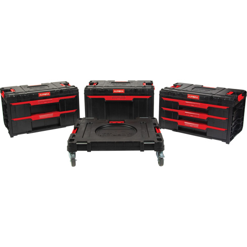 Ensemble de coffres &agrave; outils Arx de 4 morceaux avec socle &agrave; roulettes pivotantes, 23-1/10" x 15" x 22-1/2", Noir Northern Industrial Supply Inc.