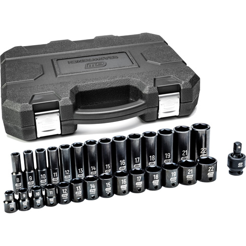 Jeu de douilles m&eacute;triques &agrave; 6 pans, 29 Mcx, Chocs, Prise de 3/8", Profond Northern Industrial Supply Inc.