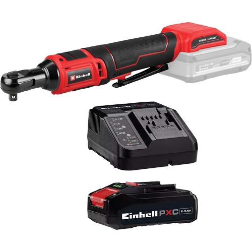 Cordless Ratchet with 2.5Ah PXC Battery & Charger Starter Kit, 18 V, 3/8" Drive Northern Industrial Supply Inc.