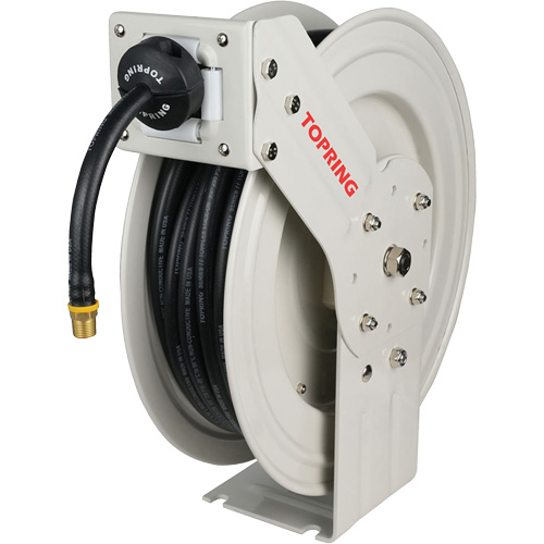 D&eacute;vidoir de tuyau &agrave; rappel automatique &agrave; bras simple de type L MAXREEL avec tuyau en caoutchouc, Air, 3/8" x 50', Tuyau simple, 250 PSI Northern Industrial Supply Inc.