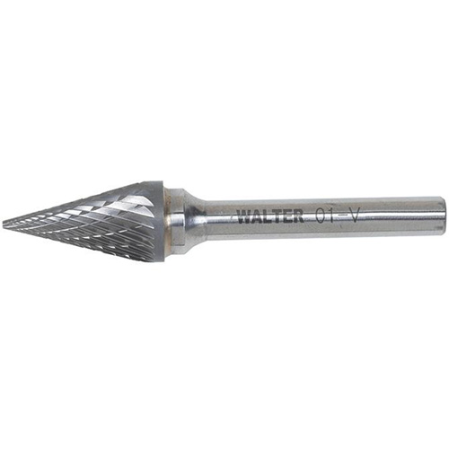 Double Cut Conical Carbide Burr, 1/2" Dia., 1/4" Shank, 7/8" Depth of Cut Northern Industrial Supply Inc.