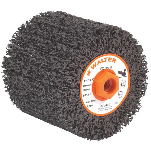 Tambour de finition FX, 4-1/4" dia. x 4" la, 5/8"-11 Arbre, Grain Cors&eacute; Northern Industrial Supply Inc.