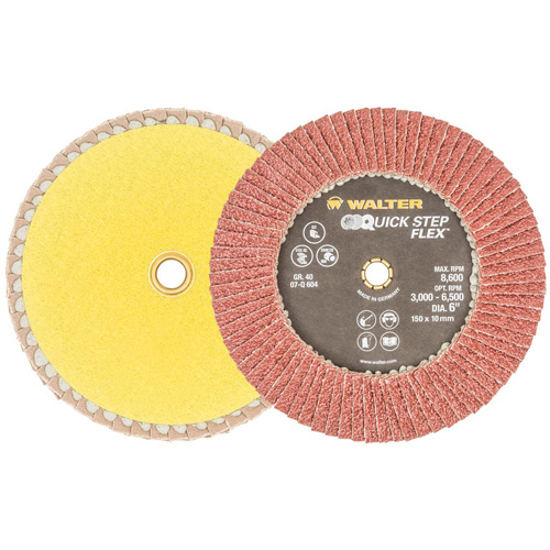 Disque &agrave; lamelles QUICK-STEP FLEX, 6" x Type 29, Grain 40, Oxyde d'aluminium Northern Industrial Supply Inc.