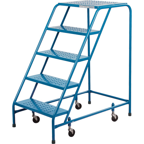 Rolling Step Ladder, 5 Steps, 18" Step Width, 46" Platform Height, Steel Northern Industrial Supply Inc.