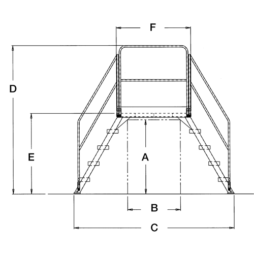 Crossover Ladder, 115-1/2" Overall Span, 50" H x 60" D, 24" Step Width Northern Industrial Supply Inc.