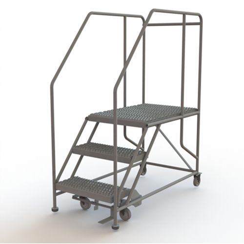 Mobile Work Platform, Steel, 3 Steps, 30" H, 35" D, 24" Step, Serrated Northern Industrial Supply Inc.
