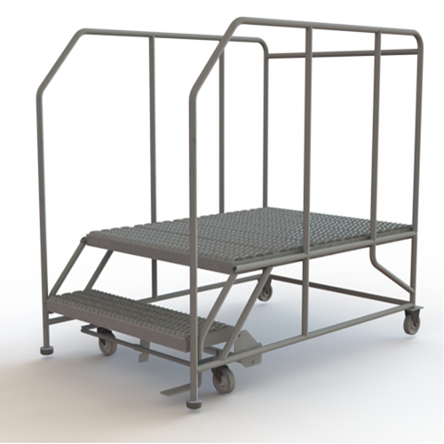Mobile Work Platform, Steel, 2 Steps, 20" H, 48" D, 36" Step, Serrated Northern Industrial Supply Inc.
