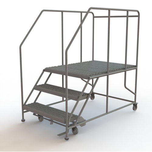 Mobile Work Platform, Steel, 3 Steps, 30" H, 48" D, 36" Step, Serrated Northern Industrial Supply Inc.