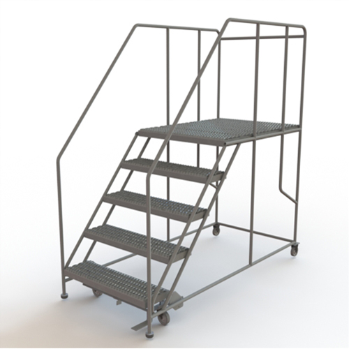 Mobile Work Platform, Steel, 5 Steps, 50" H, 48" D, 36" Step, Serrated Northern Industrial Supply Inc.
