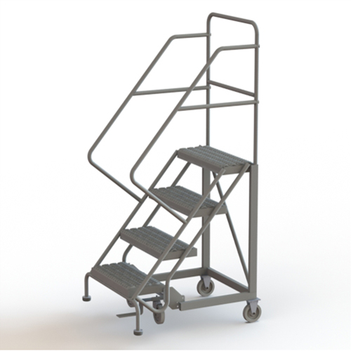 Safety Slope Rolling Ladder, 4 Steps, Serrated, 50° Incline, 40" High Northern Industrial Supply Inc.