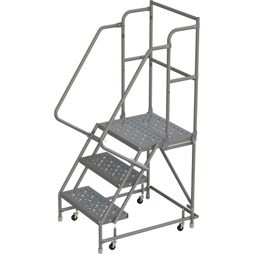 Deep Top Step Rolling Ladder, 3 Steps, 16" Step Width, 30" Platform Height, Steel Northern Industrial Supply Inc.