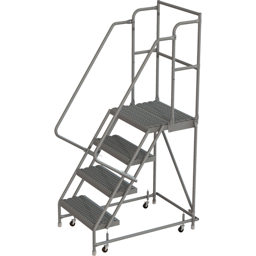 Escabeaux roulants &agrave; dessus profond, 4 marches, Largeur de la marche 24", Hauteur de la plateforme 40", Acier Northern Industrial Supply Inc.