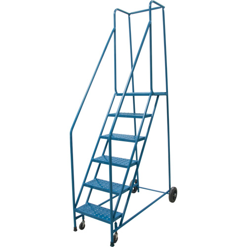Rolling Step Ladder, 6 Steps, 18" Step Width, 55" Platform Height, Steel Northern Industrial Supply Inc.