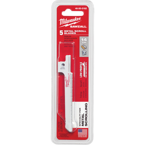 Sawzall&reg; Reciprocating Saw Blade, Bi-Metal, 14 TPI, 3-5/8" L x 5/16" W Northern Industrial Supply Inc.