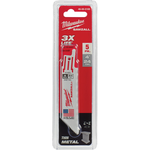 Lames de scie alternative Sawzall, Bim&eacute;tal, 24 Dents par pouce, 4" lo x 3/4" la Northern Industrial Supply Inc.