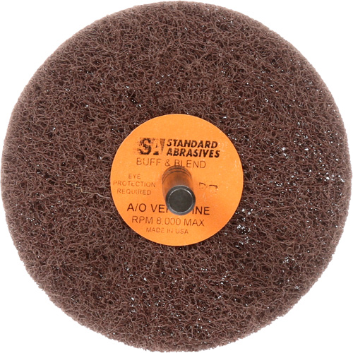 Standard Abrasives Buff & Blend Wheel, 3" Dia. x 1" W, 1/4" Arbor, Aluminum Oxide Northern Industrial Supply Inc.