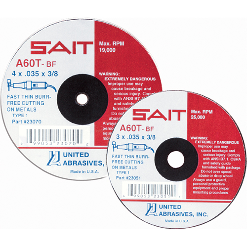 Cut-Off Wheel, 4" x 0.045", 5/8" Arbor, Type 27, Aluminum Oxide, 13500 RPM Northern Industrial Supply Inc.