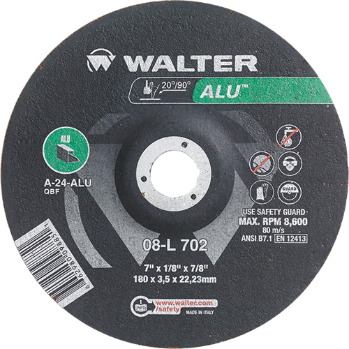 Depressed Centre Grinding Wheels - Aluminium Type 27, 7" x 1/8", 7/8" Arbor, Type 27 Northern Industrial Supply Inc.