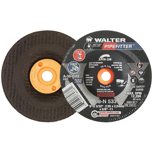 PIPEFITTER Grinding Wheel, 5" x 3/32", 5/8"-11 Arbor, Aluminum Oxide, Type 27 Northern Industrial Supply Inc.