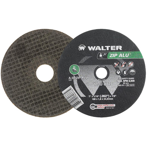 Zip Alu Cut-Off Wheel, 7" x 3/64", 7/8" Arbor, Type 1, Aluminum Oxide, 8600 RPM Northern Industrial Supply Inc.