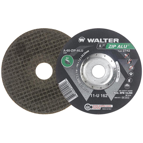 Zip Alu Cut-Off Wheel, 6" x 3/64", 7/8" Arbor, Type 27, Aluminum Oxide, 10200 RPM Northern Industrial Supply Inc.