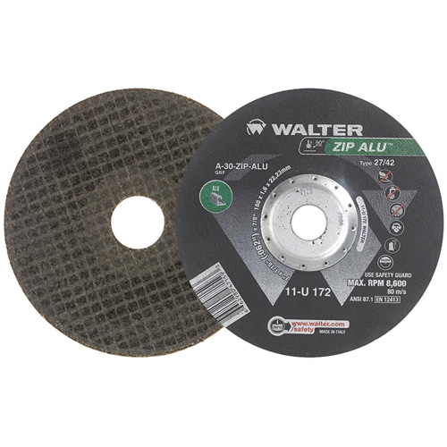 Zip Alu Cut-Off Wheel, 7" x 1/16", 7/8" Arbor, Type 27, Aluminum Oxide, 8600 RPM Northern Industrial Supply Inc.