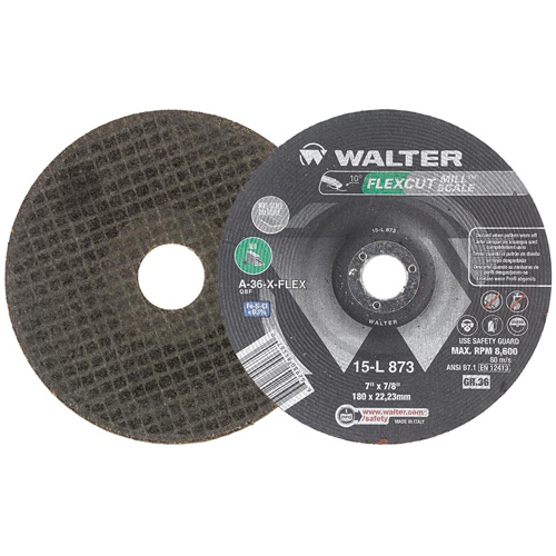 FLEXCUT MILL SCALE Grinding Wheel, 7", 36 Grit, Aluminum Oxide, 7/8", 8600 RPM, Type 29 Northern Industrial Supply Inc.